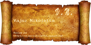 Vajsz Nikoletta névjegykártya