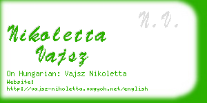 nikoletta vajsz business card